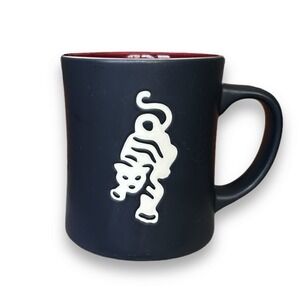 STARBUCKS Sumatra Tiger Mug Matte Black White Debossed Design Bone China 2012